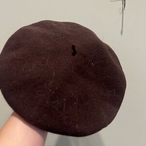 Chocolate brown wool toque hate no brim